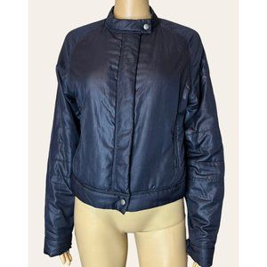 J.Crew Womens Puffer Jackets Small S Black Long Sleeve Full Zip Mid Length